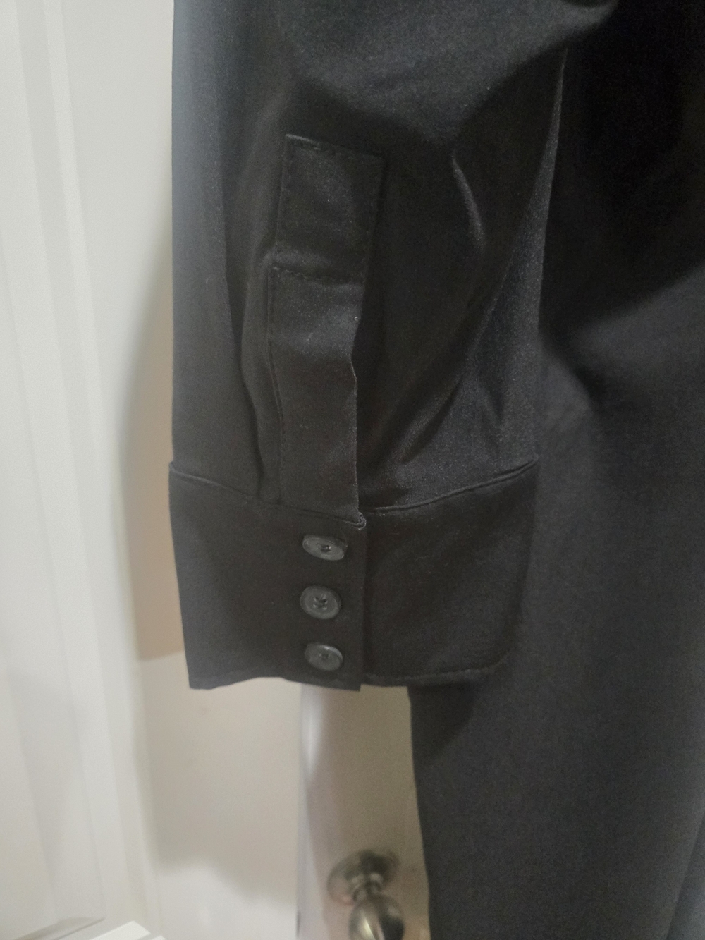 ZARA Black Button-Front Long Sleeve Shirt Dress Size XL EUC - Picture 5 of 10